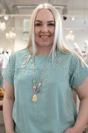 Pellavatehdas Hania puuvillapaita mintunvihreä