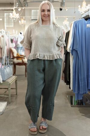 Pellavatehdas Veera pellavahousut khaki