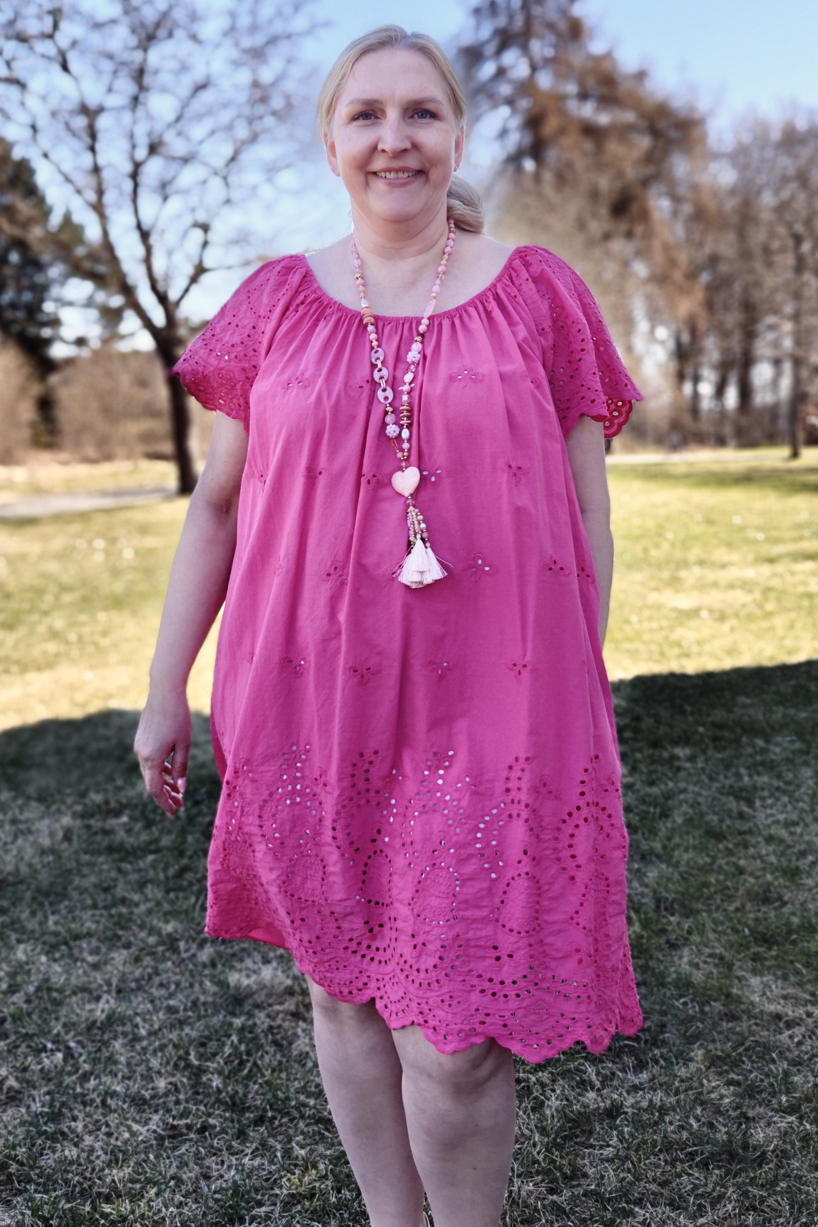 Pellavatehdas Josefiina brodyyrimekko pinkki