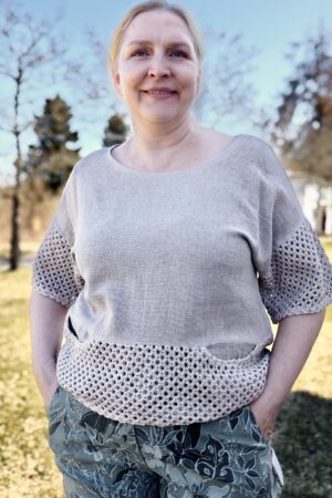 Pellavatehdas Brenta pellava/puuvillapaita hiekka