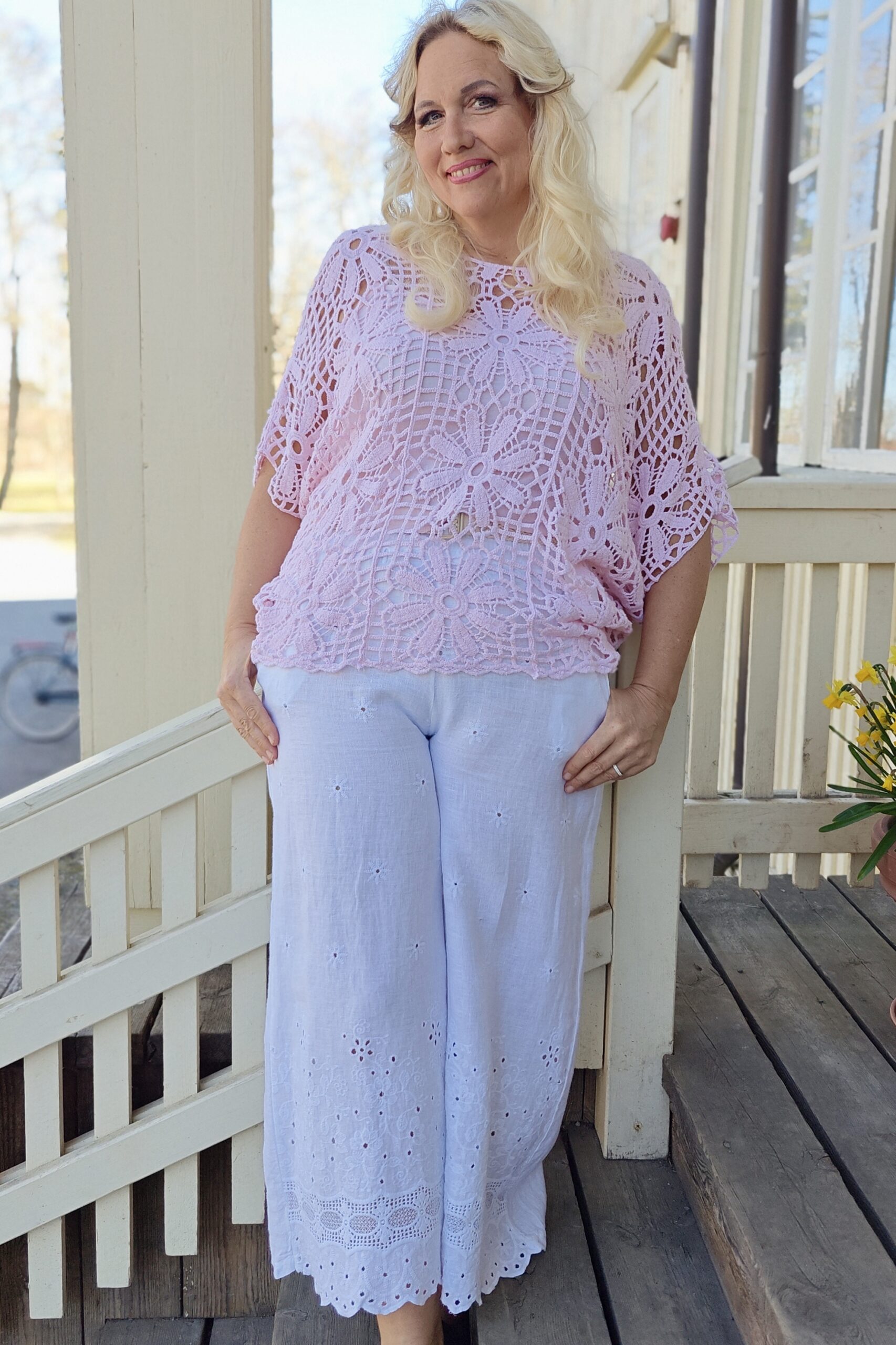 Pellavatehdas Fiona pellavahousut valkoinen