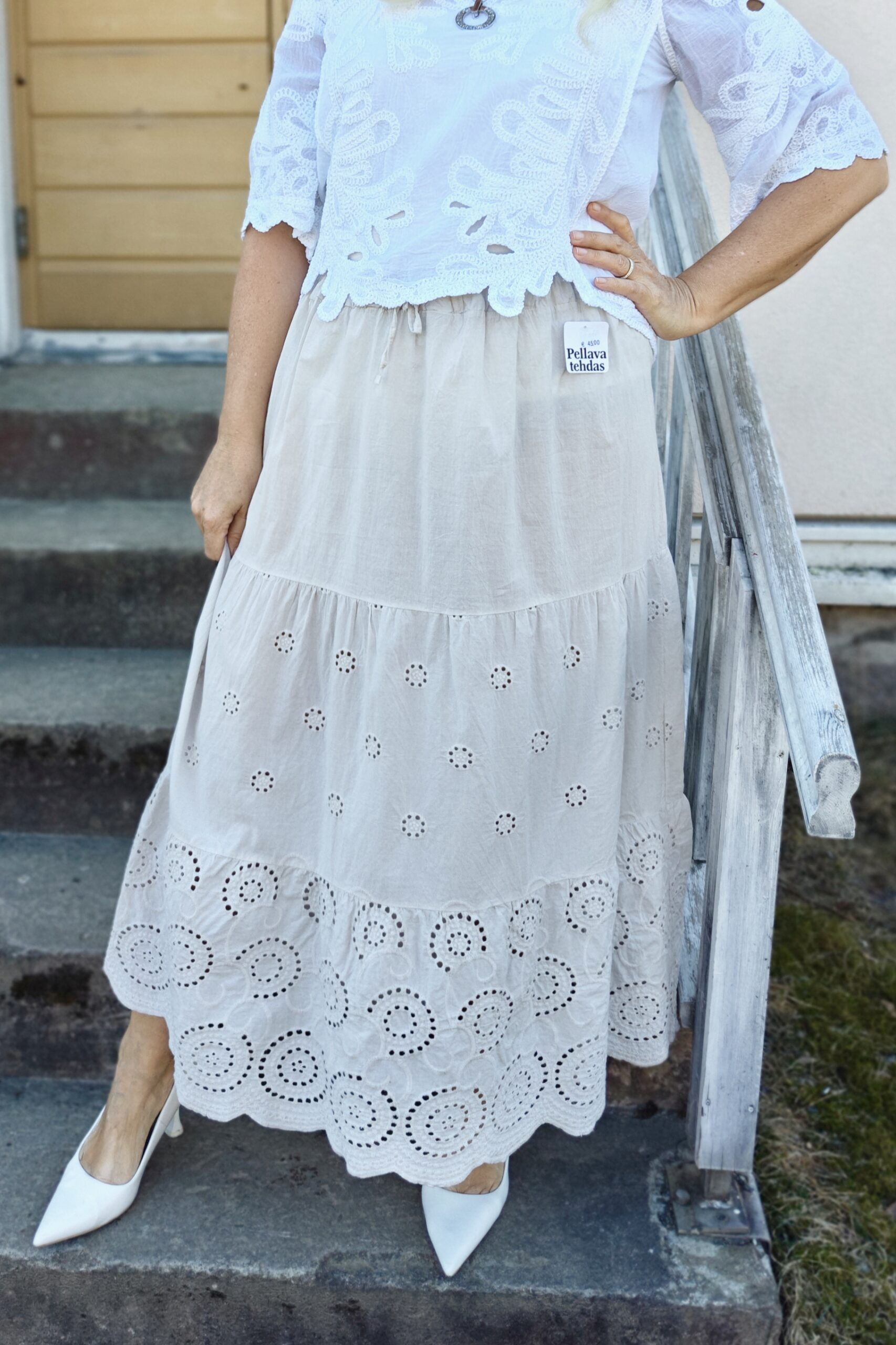 Pellavatehdas Noelle puuvillahame beige