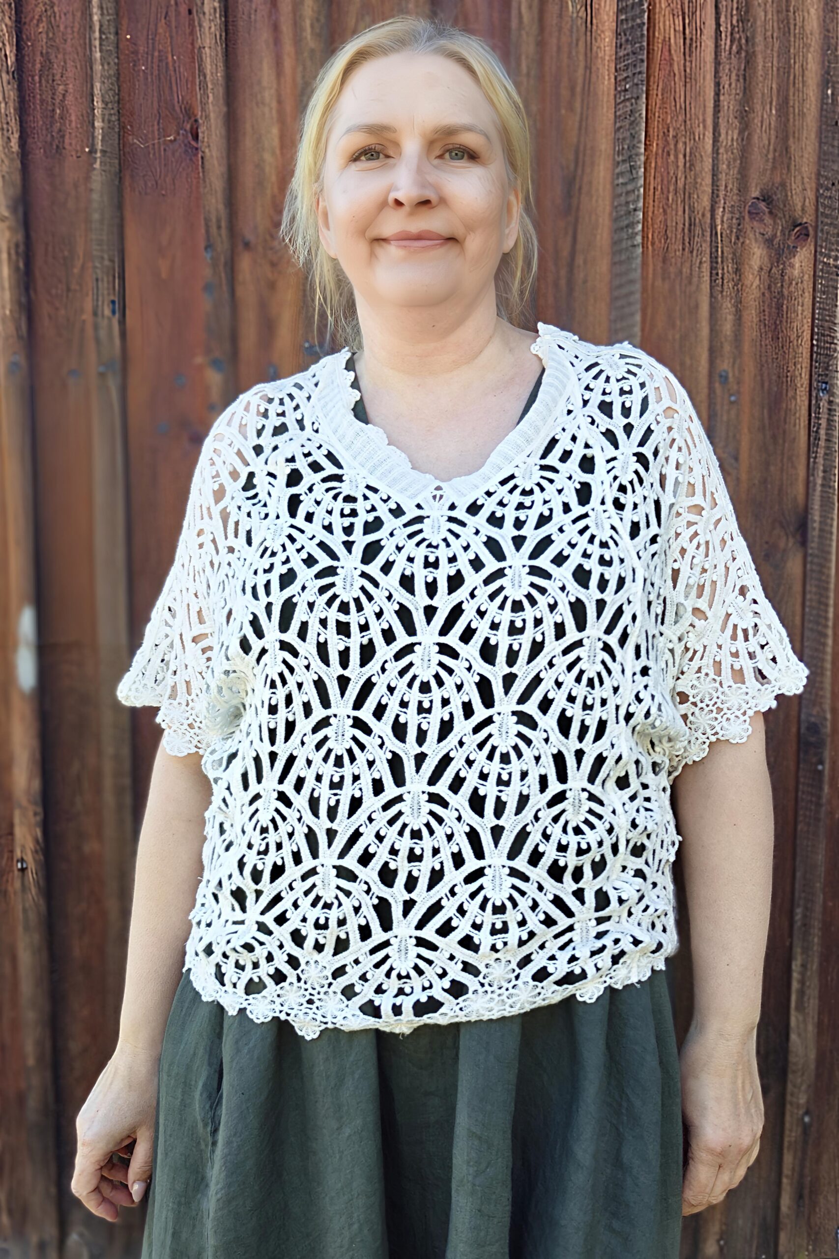 Pellavatehdas Serena pitsipaita valkoinen