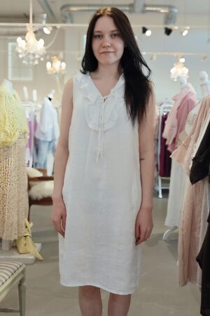 Pellavatehdas Freesia pellavamekko valkoinen