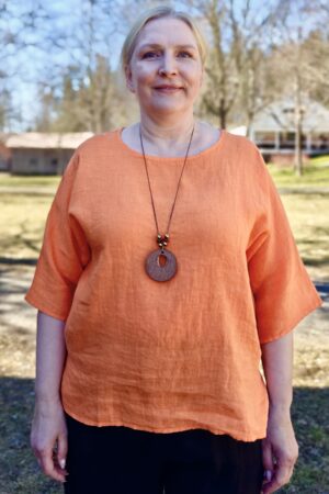 Pellavatehdas Lugano pellavapaita oranssi