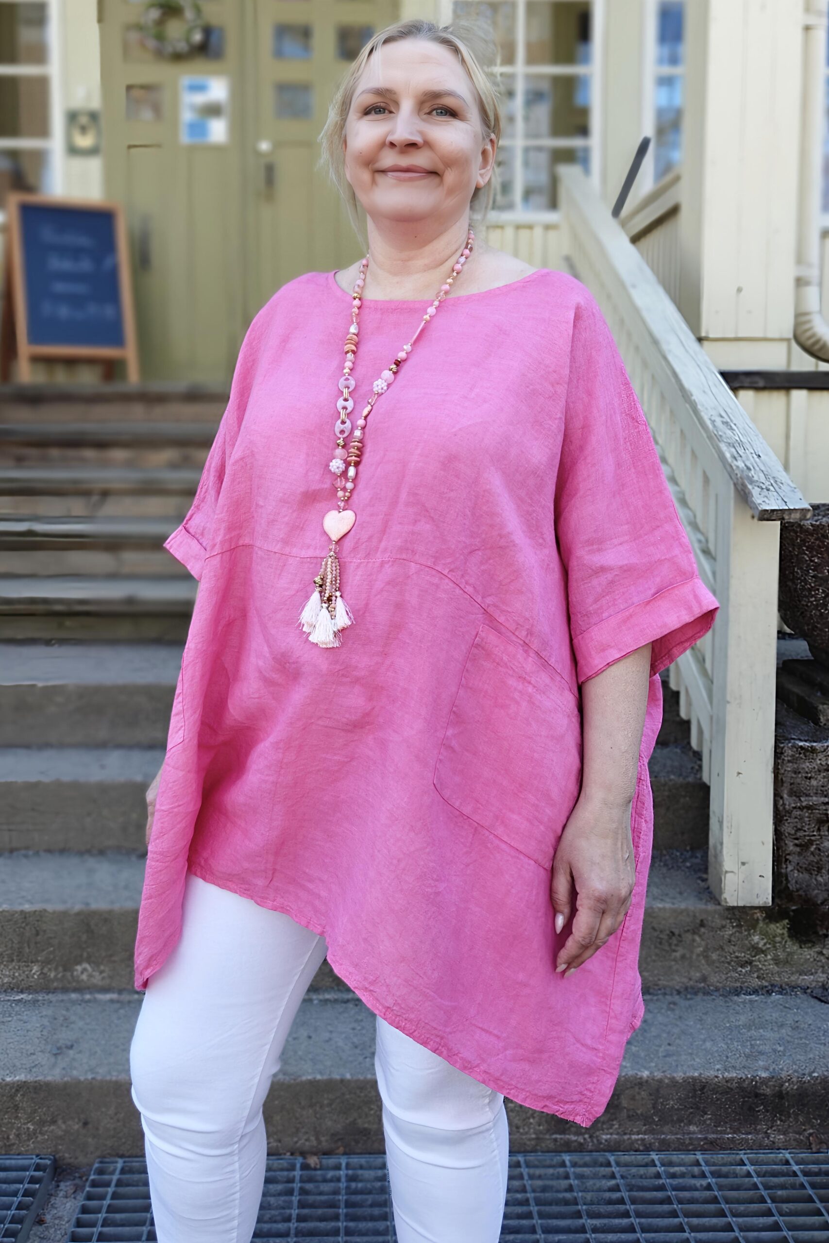 Pellavatehdas Angela pellavatunika pinkki