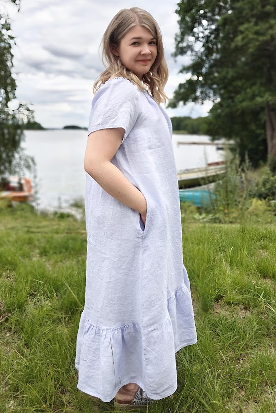 Kesäunelma pellavamekko, blush liila 42/48 - Image 4