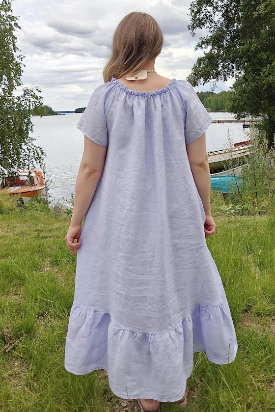 Kesäunelma pellavamekko, blush liila 42/48 - Image 3