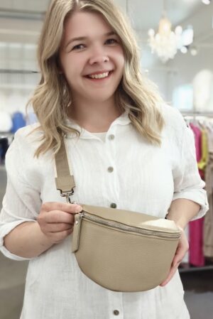 Pellavatehdas hiekka crossbody-laukku