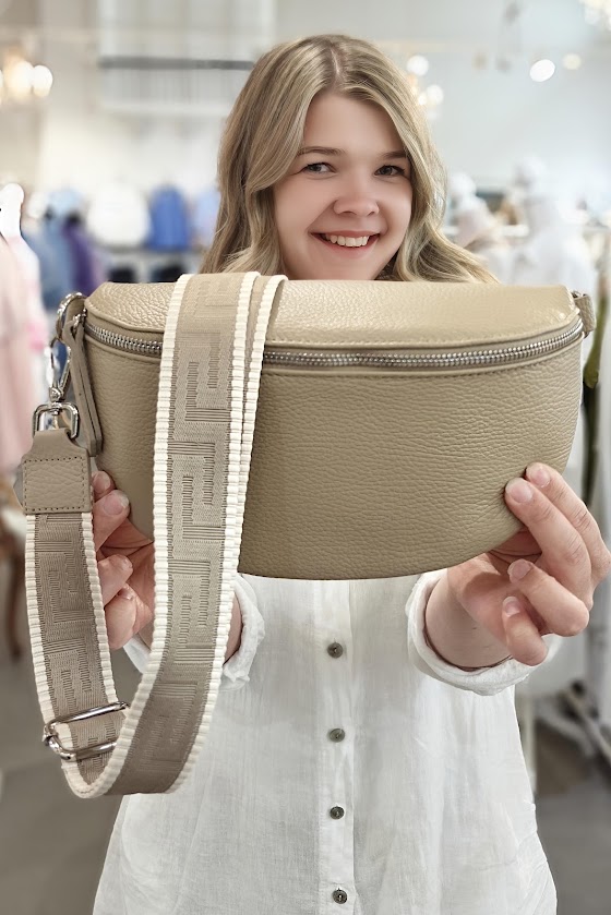Pellavatehdas hiekka crossbody-laukku