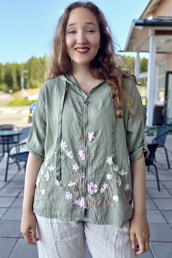 Pellavatehdas Isolde huppari pistaasinvihreä