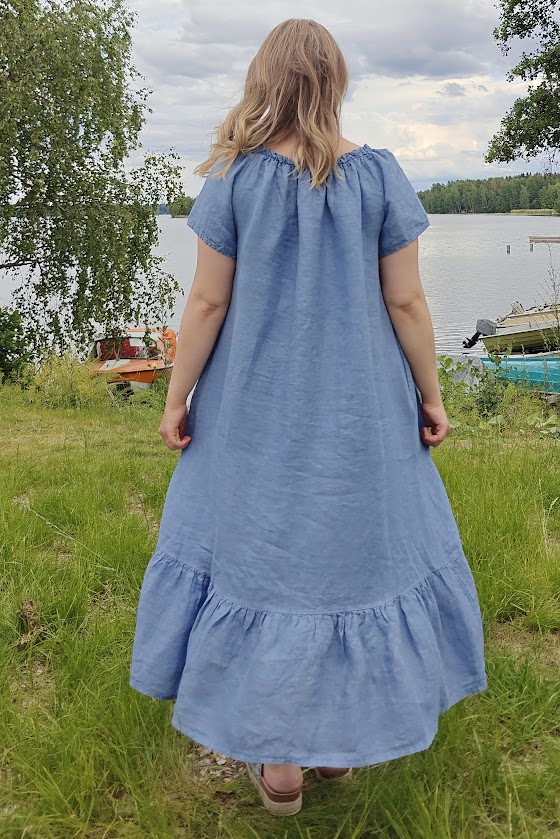 Kesäunelma pellavamekko, farkunsininen 42/48 - Image 3
