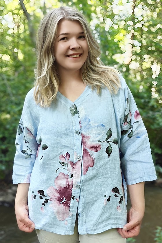 Pellavatehdas Johanna pellavapaita vaaleansininen
