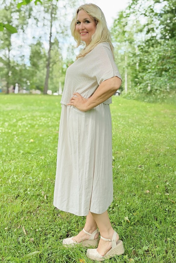 Leea puuvillamekko, beige 42/48 - Image 3