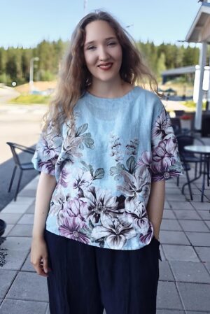 Pellavatehdas Lumous pellavapaita vaaleansininen