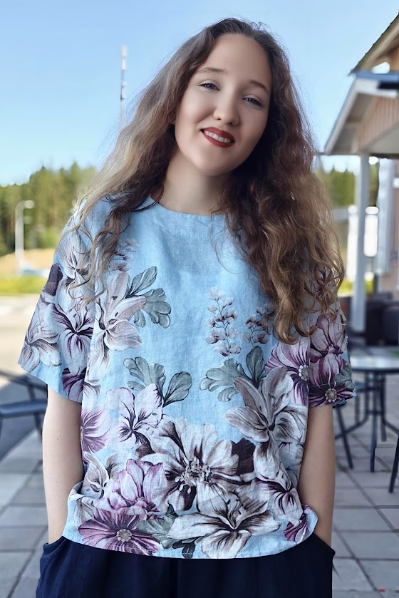 Pellavatehdas Lumous pellavapaita vaaleansininen
