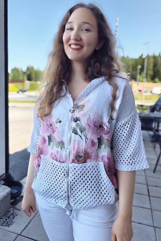 Pellavatehdas Marilii pellavahuppari valkoinen