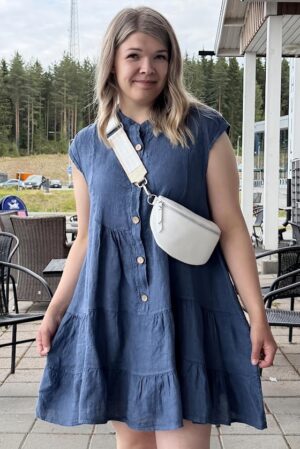 Pellavatehdas Mette pellavamekko/tunika sininen
