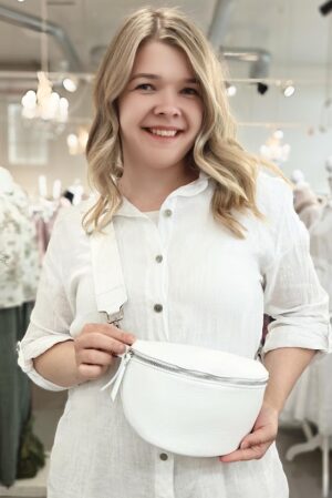 Pellavatehdas Valkoinen crossbody-laukku