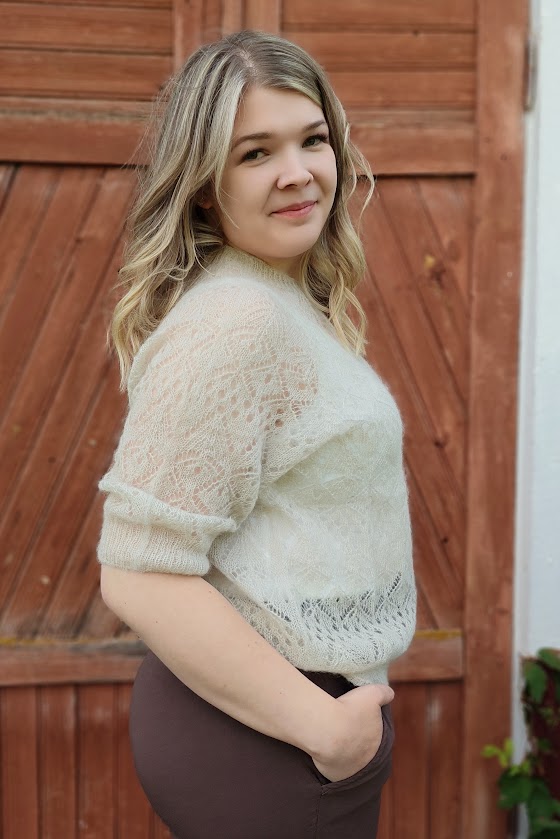 Helena mohairneule, beige M/XL - Image 3