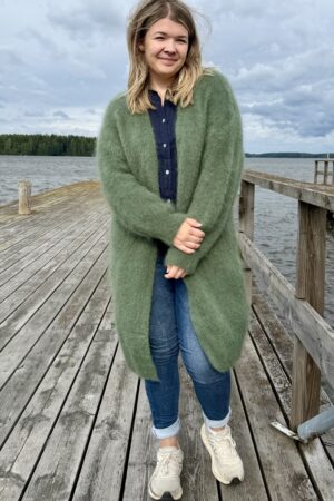 Wanda mohair-neuletakki, kaki L/4XL