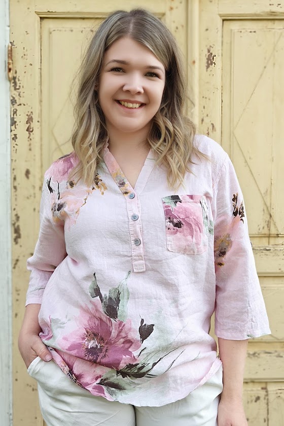 Pellavatehdas Juliet pellavapaita vaaleanpunainen