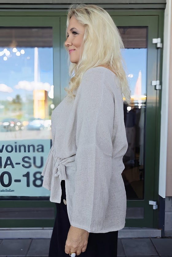 Rilla puuvilla/pellavapaita, beige M/XXL - Image 3