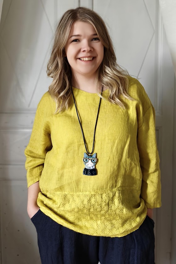 Pellavatehdas Sara pellavapaita keltainen
