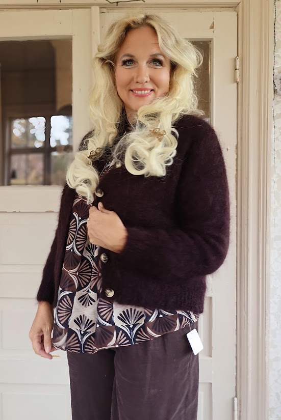 Leanne mohair-neuletakki, kaakaonruskea 42/50 - Image 3