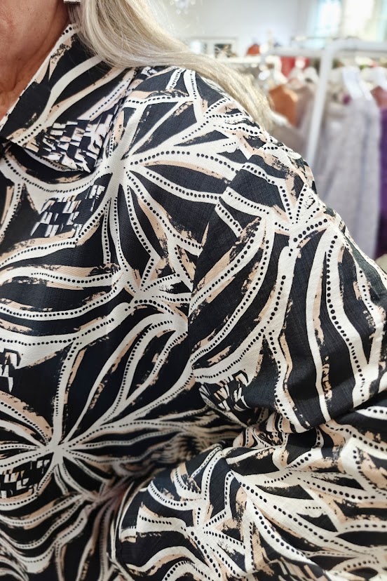 Libby viskoosi paita, musta 3XL/4XL - Image 4