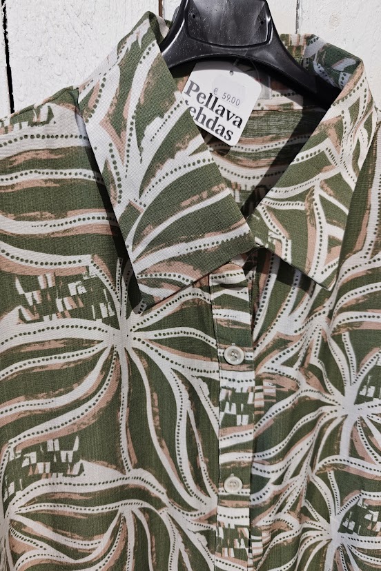 Libby viskoosi paita, pistaasinvihreä/beige 3XL/4XL - Image 4