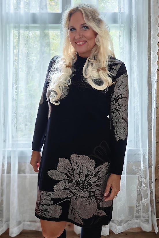 Pellavatehdas Serene neulemekko musta