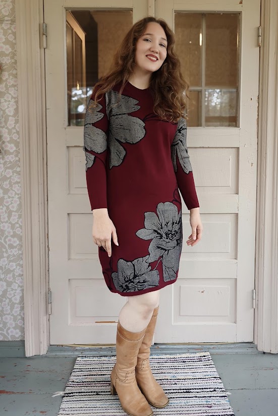 Serena neulemekko, viininpunainen - Image 3
