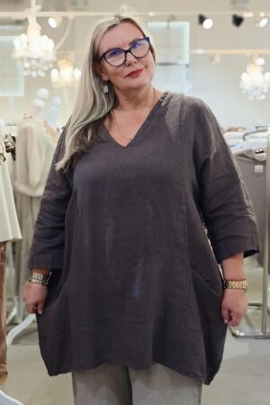 Pellavatehdas Tilda pellavatunika suklaanruskea