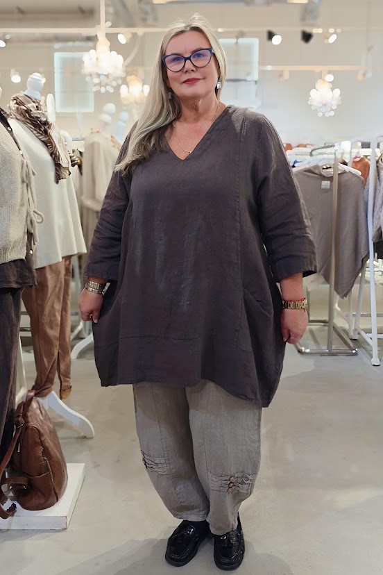 Pellavatehdas Tilda pellavatunika suklaanruskea